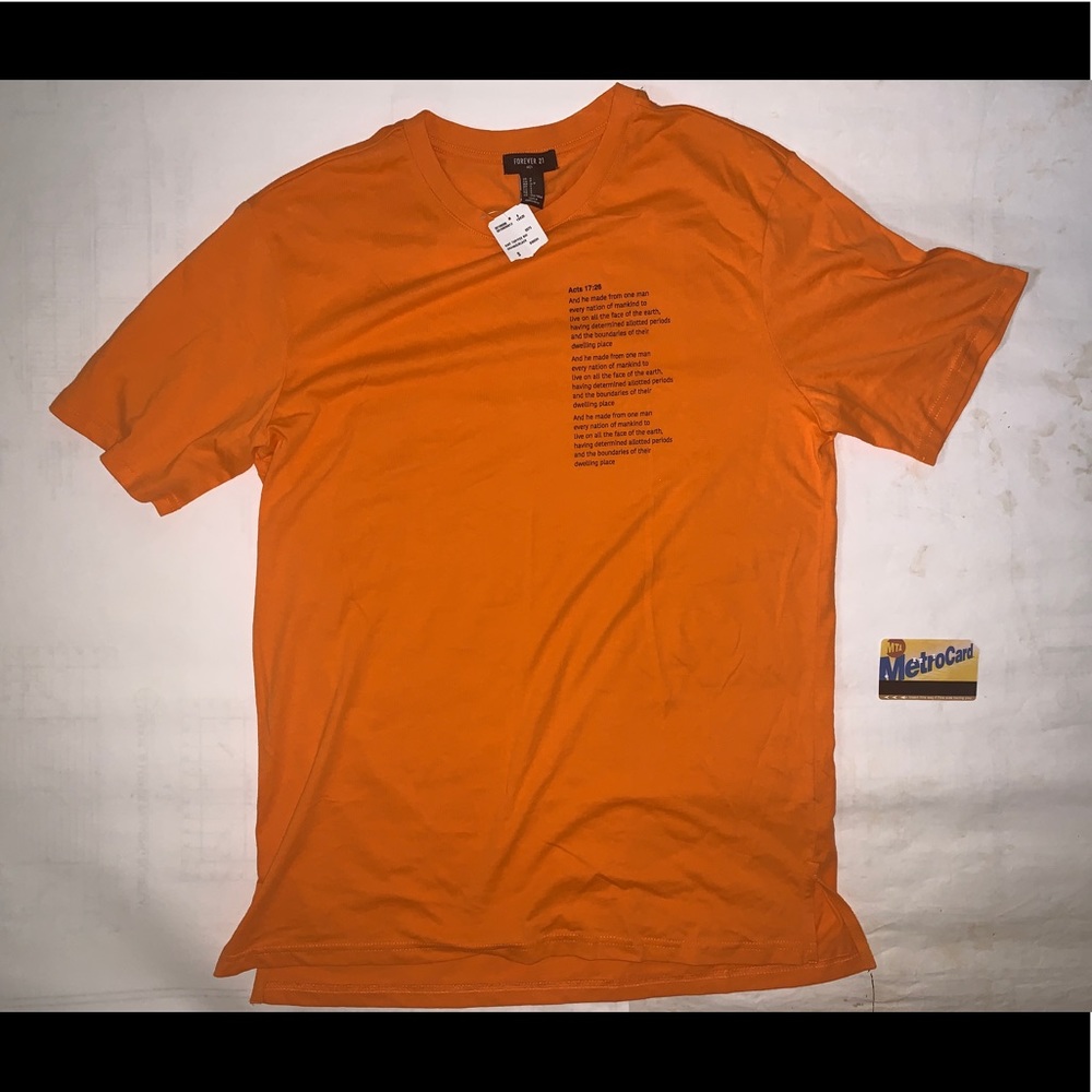 Forever 21 Men’s Orange Text Knit Top